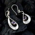 Amethyst-German-Clara-Solitaire-Dangle-Purple-Silver-Earring