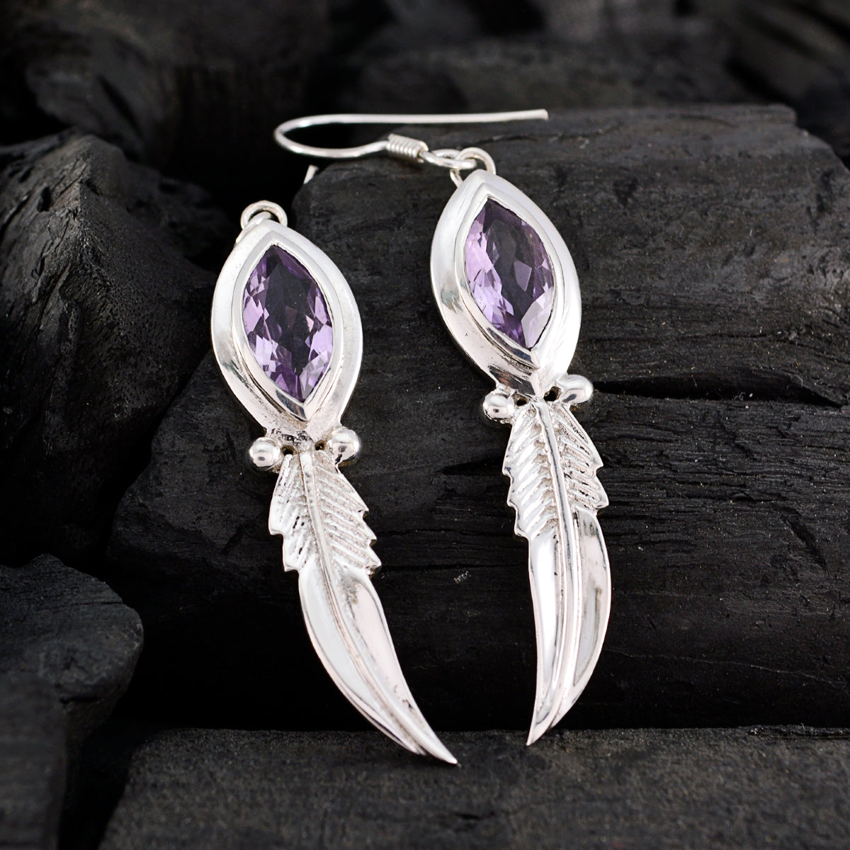 Amethyst-Turkish-Emily-Solitaire-Dangle-Purple-925-Sterling-Silver-Earring