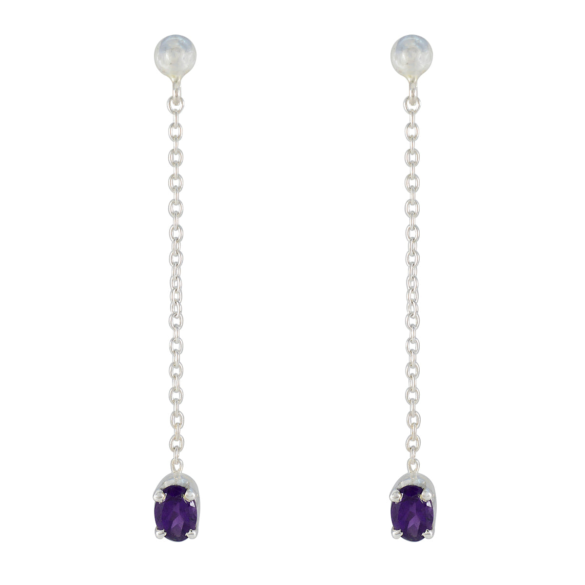 Amethyst Mexican Evelyn Solitaire Stud Purple 92.5 Silver Earring Второстепенное изображение товара