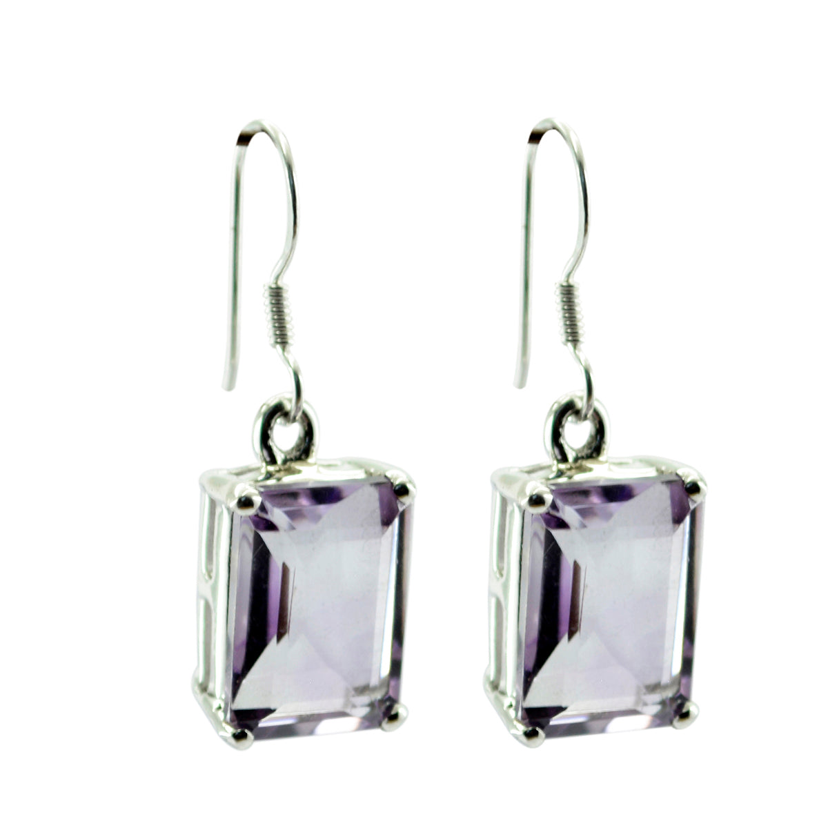 Amethyst-Australian-Freya-Solitaire-Dangle-Purple-Sterling-Silber-Ohrring Hauptbild