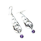 Amethyst-Spanish-Genesis-Solitaire-Dangle-Purple-92.5-Silver-Earring