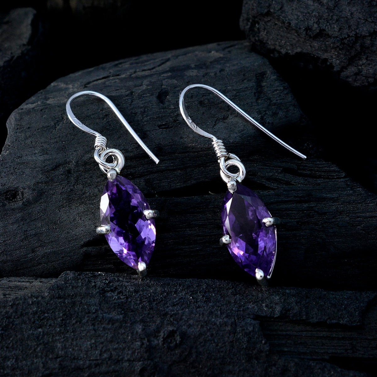 Amethyst-Latin-American-Giulia-Solitaire-Dangle-Purple-925-Sterling-Silver-Earring