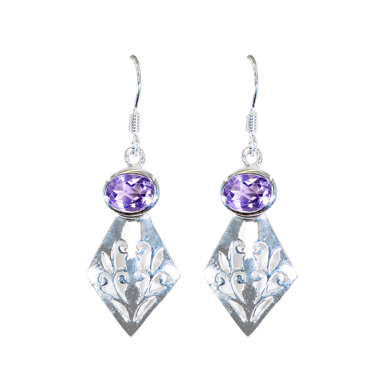 Amethyst-French-Grace-Solitaire-Dangle-Purple-Silver-Earring