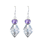 Amethyst-French-Grace-Solitaire-Dangle-Purple-Silver-Earring