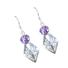 Amethyst-French-Grace-Solitaire-Dangle-Purple-Silver-Earring