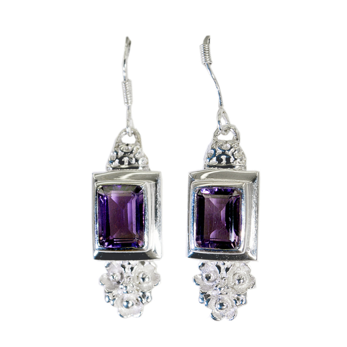 Amethyst-African-Hanna-Solitaire-Dangle-Purple-925-Silver-Earring Hoofdafbeelding
