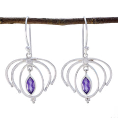 Amethyst-Egyptian-Hazel-Solitaire-Dangle-Purple-Silver-Earring