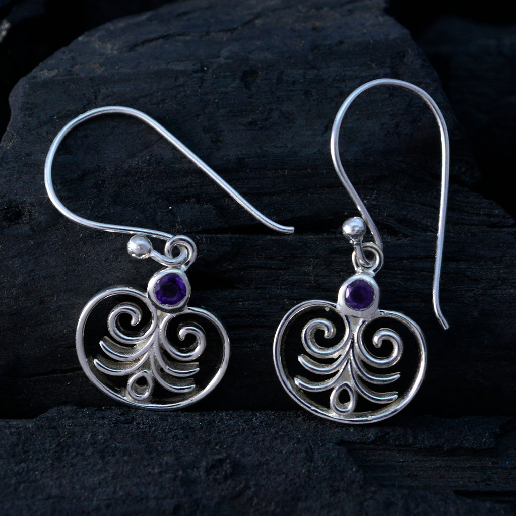 Amethyst-American-Ida-Solitaire-Dangle-Purple-92.5-Silver-Earring