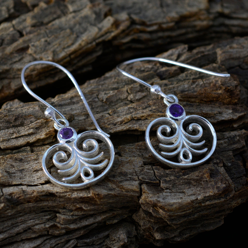 Amethyst-American-Ida-Solitaire-Dangle-Purple-92.5-Silver-Earring