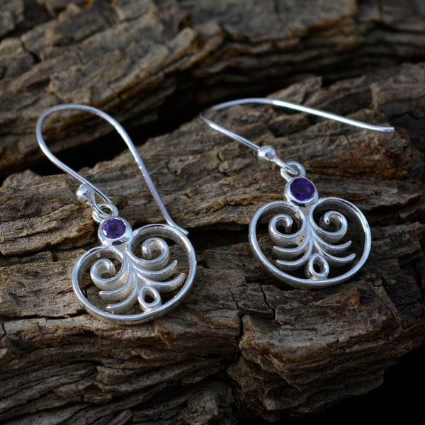 Amethyst-American-Ida-Solitaire-Dangle-Purple-92.5-Silver-Earring