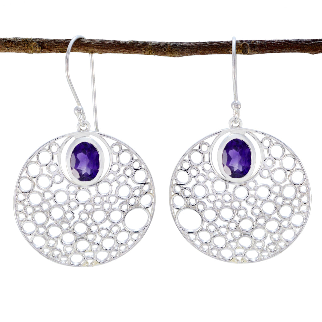Amethyst-Mexican-Isla-Solitaire-Dangle-Purple-Silver-Earring