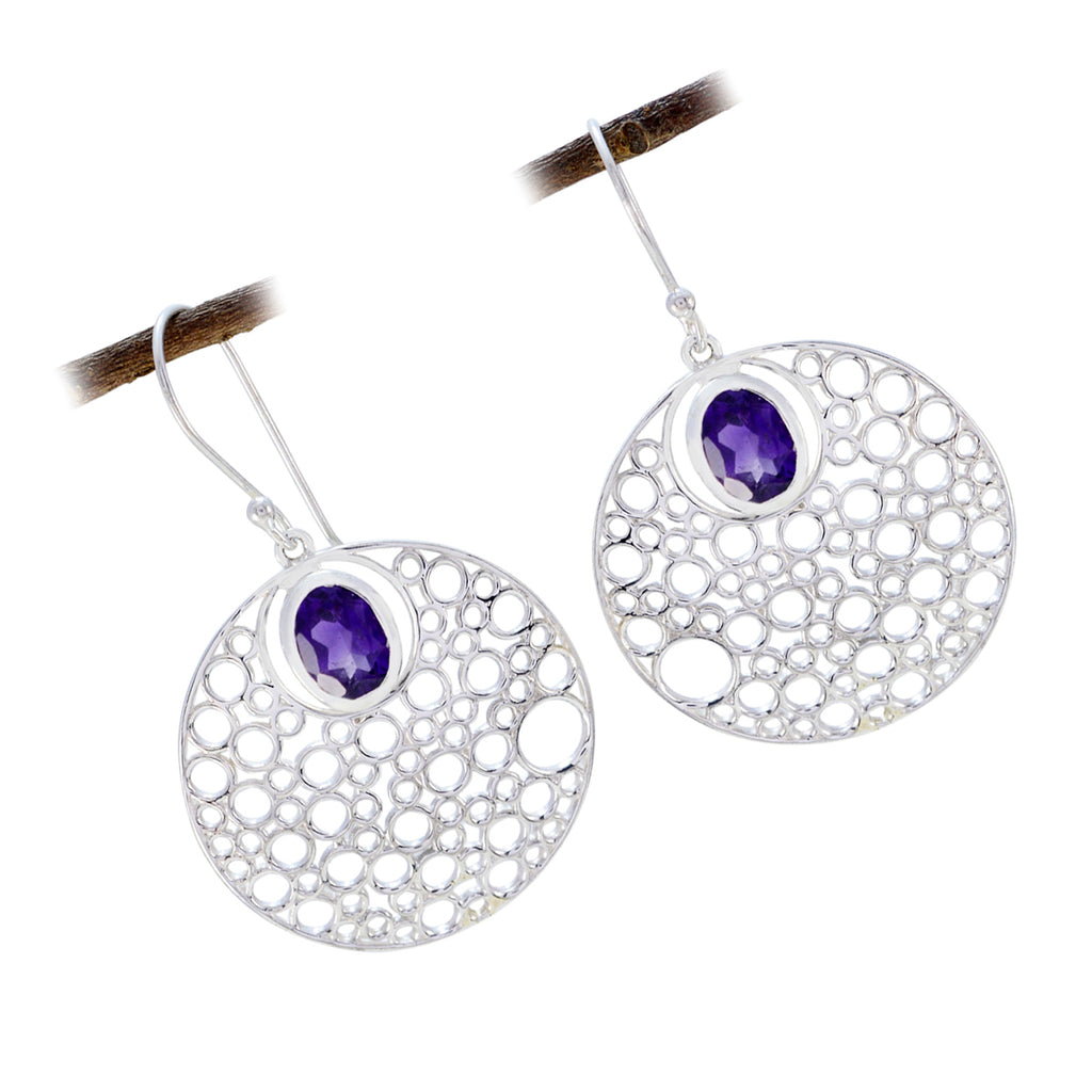 Amethyst-Mexican-Isla-Solitaire-Dangle-Purple-Silver-Earring