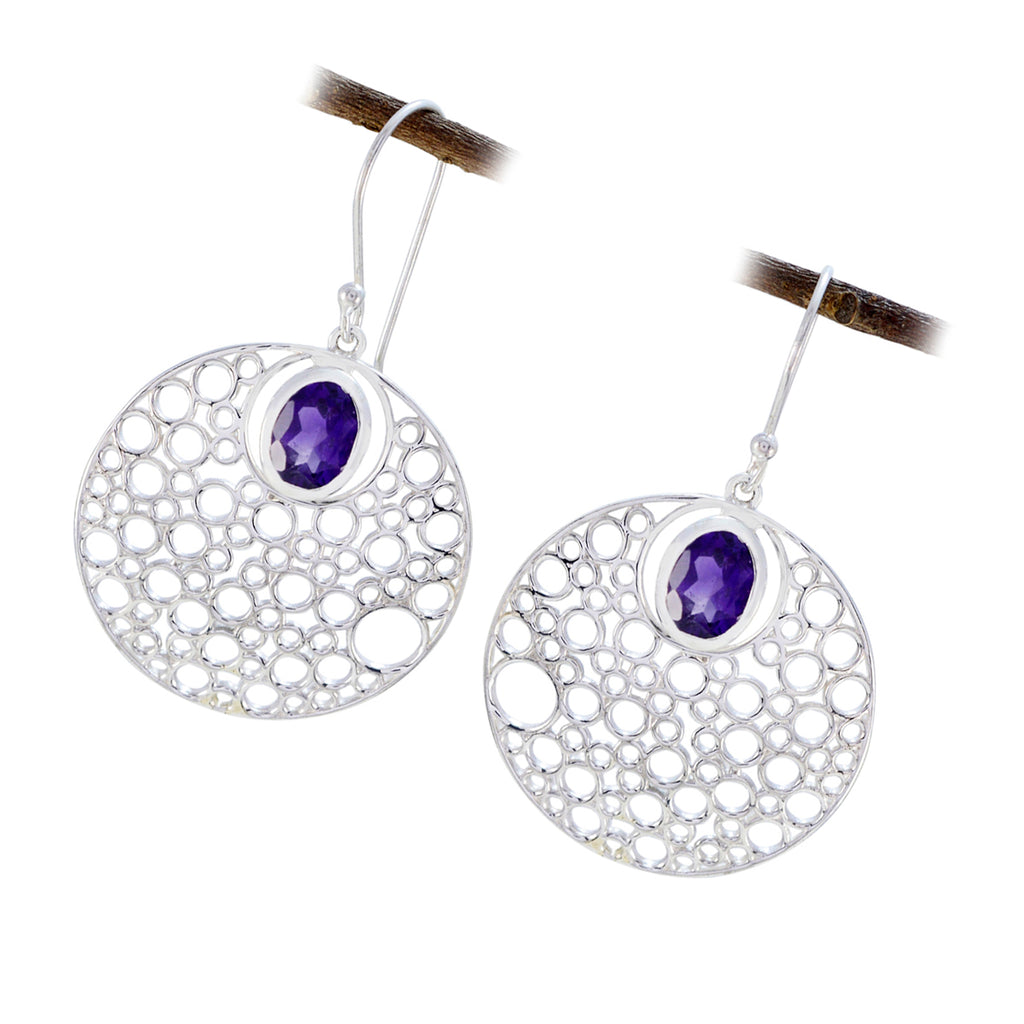 Amethyst-Mexican-Isla-Solitaire-Dangle-Purple-Silver-Earring