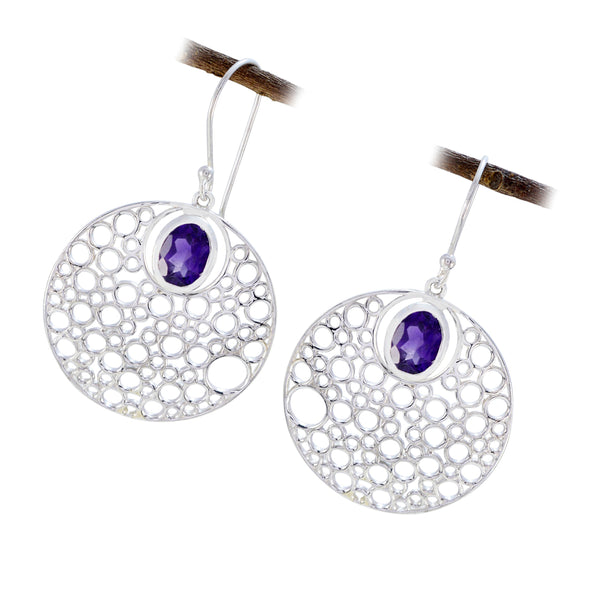Amethyst-Mexican-Isla-Solitaire-Dangle-Purple-Silver-Earring
