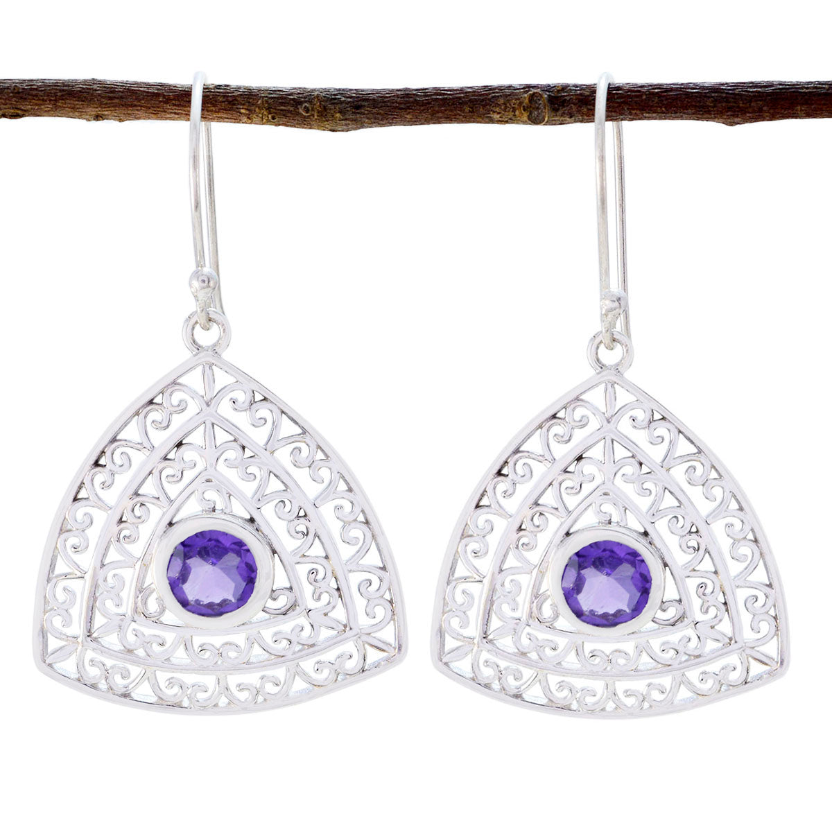 Amethyst-Australian-Ivy-Solitaire-Dangle-Purple-925-Sterling-Silver-Earring