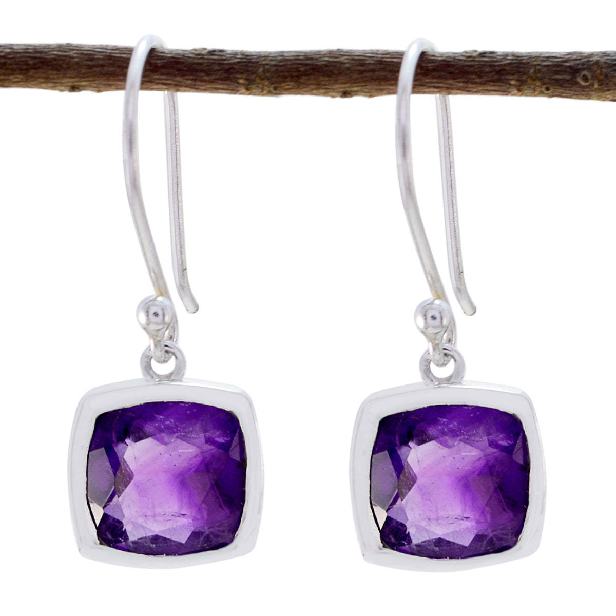 Amethyst-Spanish-Josephine-Solitaire-Dangle-Purple-925-Silver-Earring Hoofdafbeelding