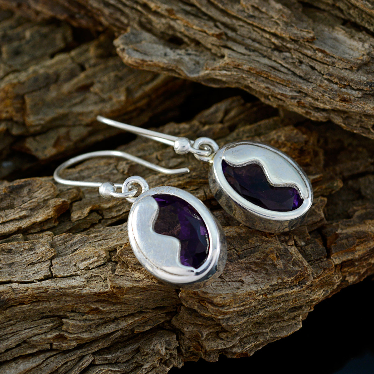 Amethyst-Egyptian-Lea-Solitaire-Dangle-Purple-925-Sterling-Silver-Earring
