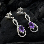 Amethyst-American-Leah-Solitaire-stud-Purple-Silver-Earring