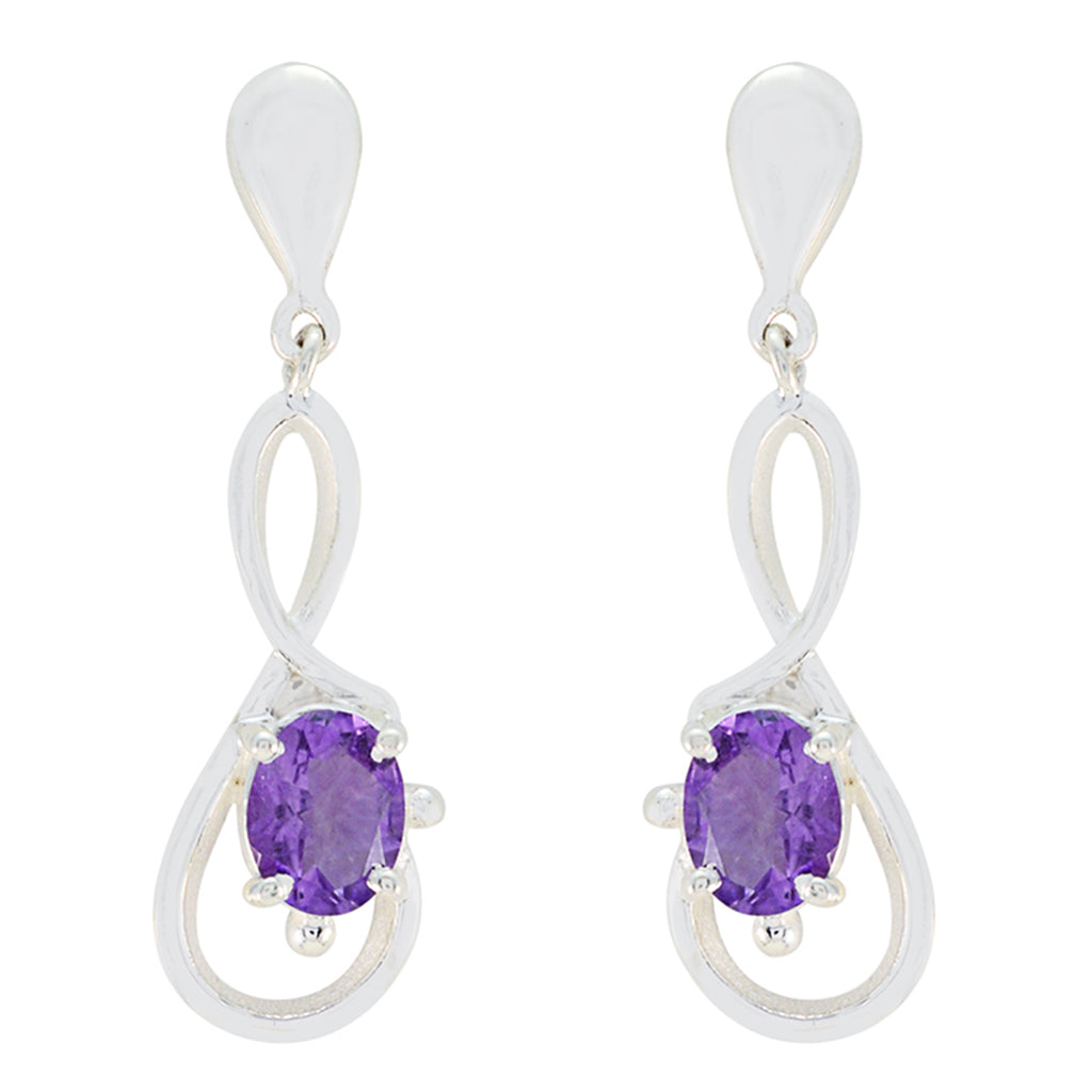 Amethyst-American-Leah-Solitaire-stud-Purple-Silver-Earring