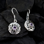 Amethyst-Korean-Lili-Solitaire-Dangle-Purple-92.5-Silver-Earring