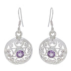 Amethyst-Korean-Lili-Solitaire-Dangle-Purple-92.5-Silver-Earring