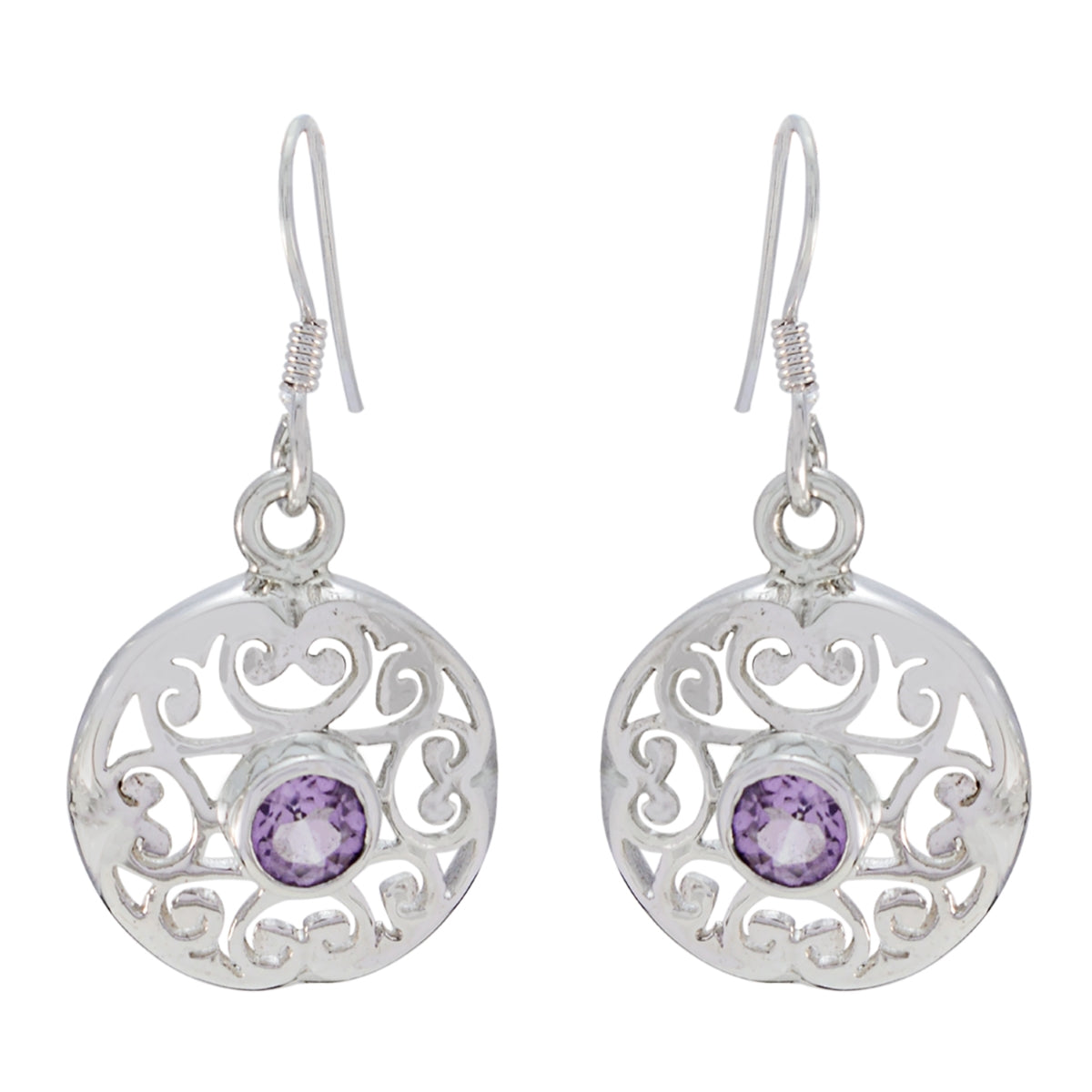 Amethyst-Korean-Lili-Solitaire-Dangle-Purple-92.5-Silver-Earring