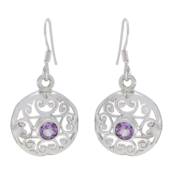 Amethyst-Korean-Lili-Solitaire-Dangle-Purple-92.5-Silver-Earring