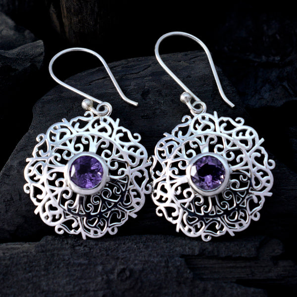 Amethyst-Turkish-Lucy-Solitaire-Dangle-Purple-925-Silver-Earring