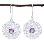 Amethyst-Turkish-Lucy-Solitaire-Dangle-Purple-925-Silver-Earring