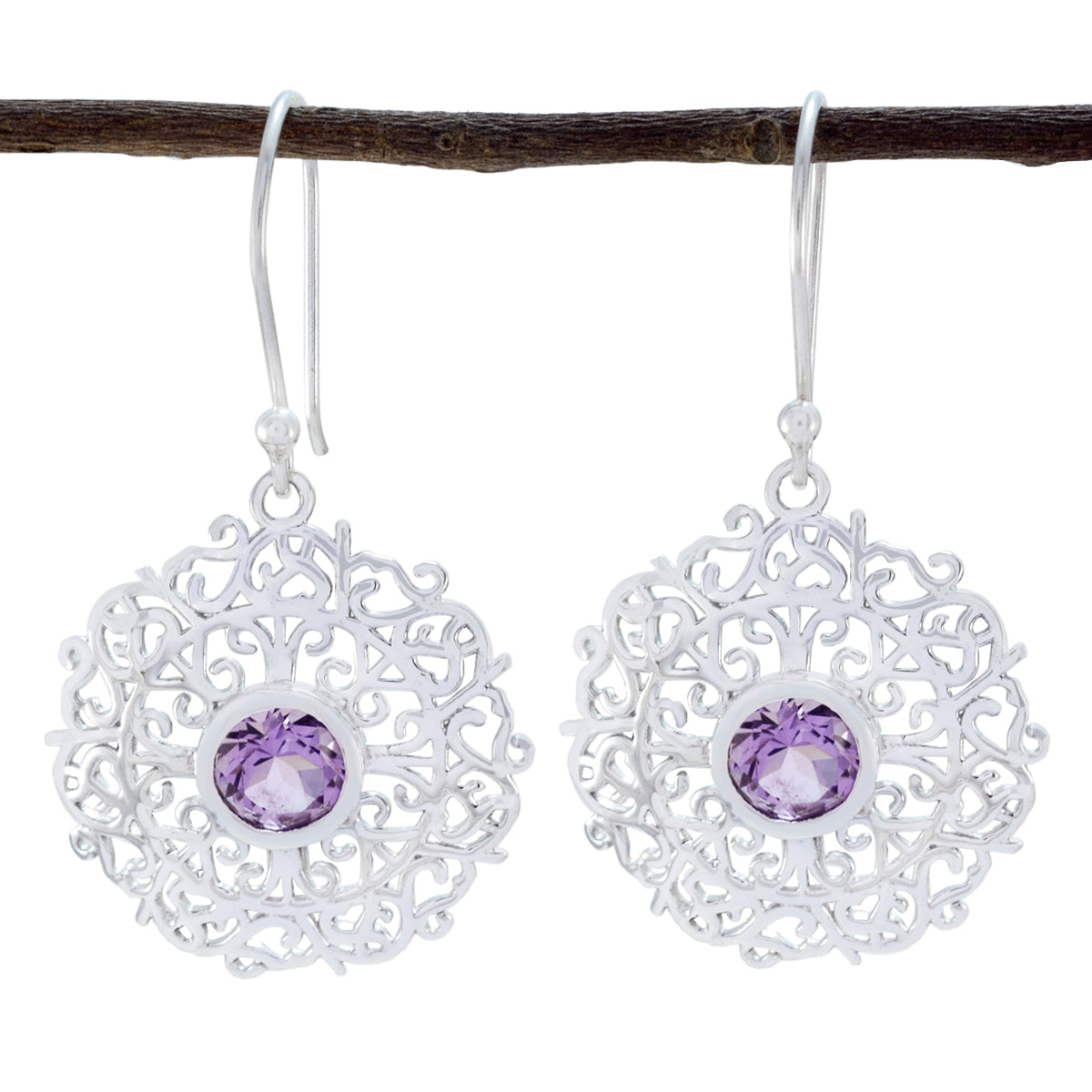 Amethyst-Turkish-Lucy-Solitaire-Dangle-Purple-925-Silver-Earring