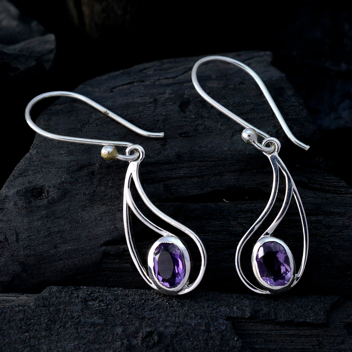 Amethyst-Italian-Lucy-Solitaire-Dangle-Purple-Silver-Earring