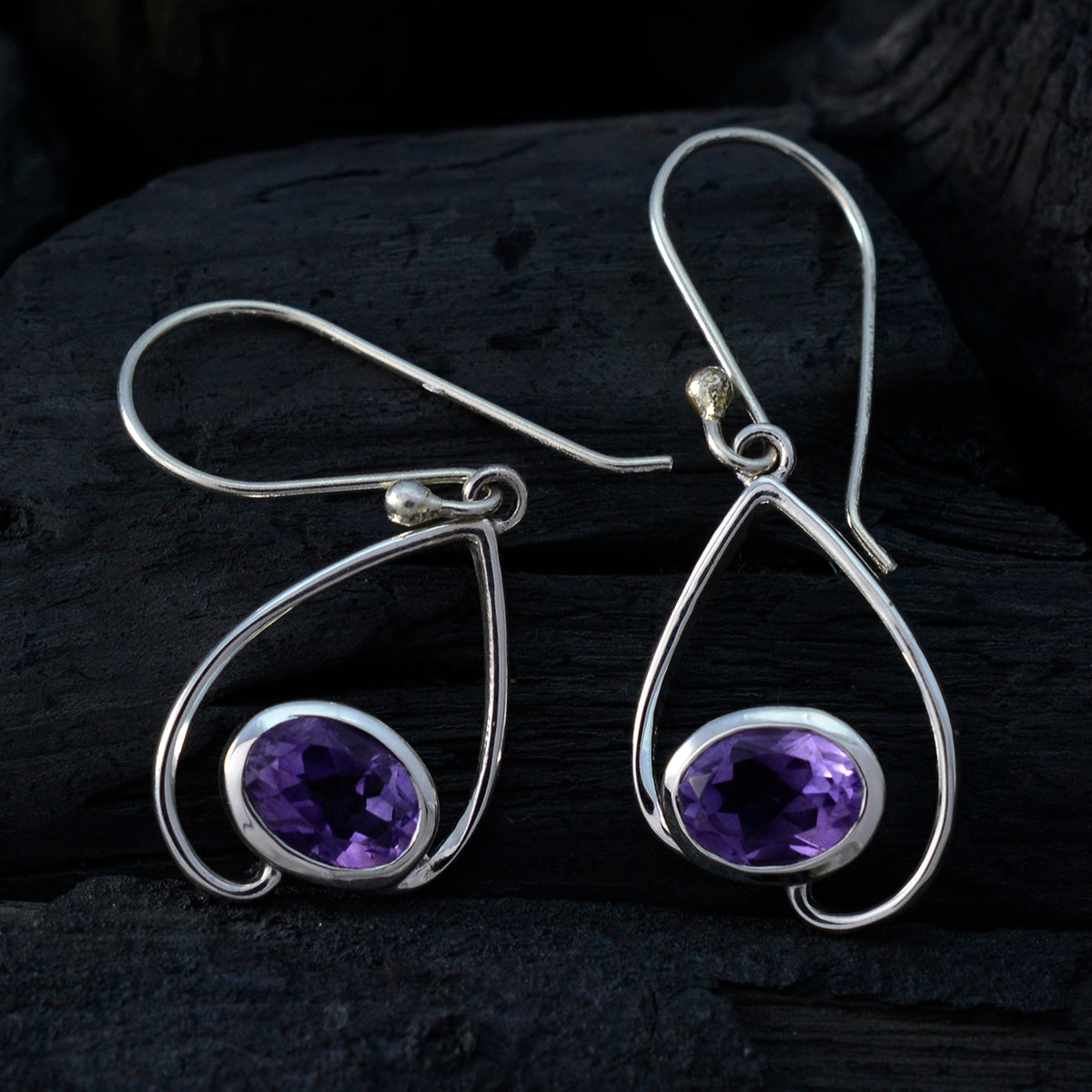 Amethyst-Middle-Eastern-Luna-Solitaire-Dangle-Purple-Silver-Earring