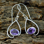 Amethyst-Middle-Eastern-Luna-Solitaire-Dangle-Purple-Silver-Earring