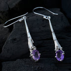 Amethyst-Spanish-Maya-Solitaire-Dangle-Purple-92.5-Silver-Earring