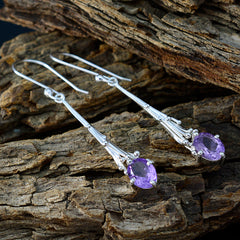 Amethyst-Spanish-Maya-Solitaire-Dangle-Purple-92.5-Silver-Earring