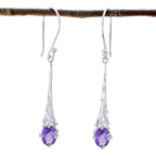 Amethyst-Spanish-Maya-Solitaire-Dangle-Purple-92.5-Silver-Earring