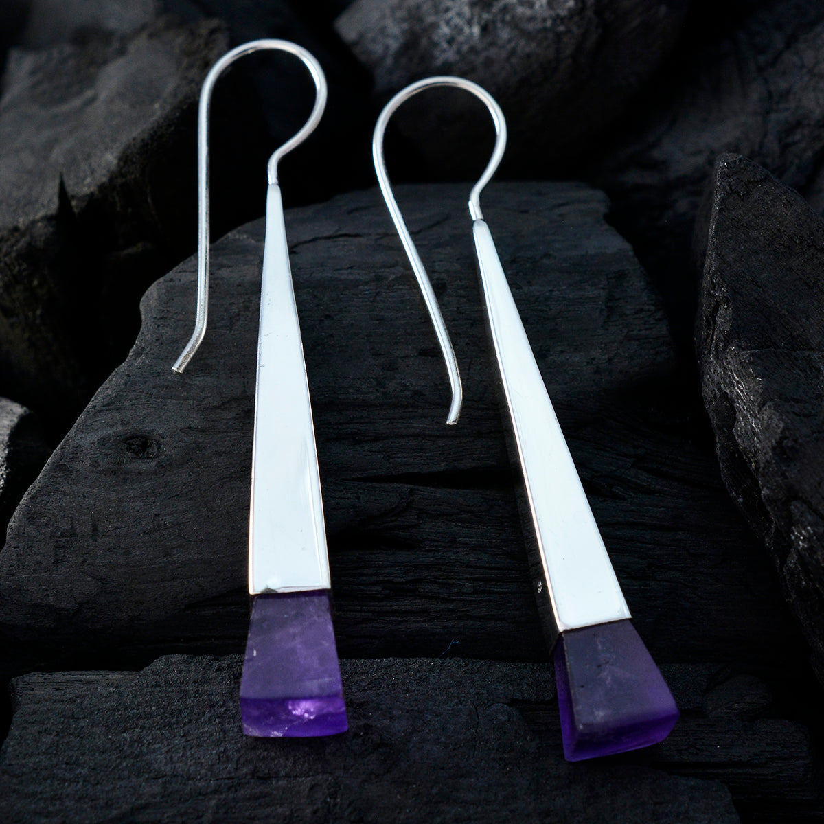 Amethyst-American-Zoey-Solitaire-Dangle-Purple-92.5-Silver-Earring