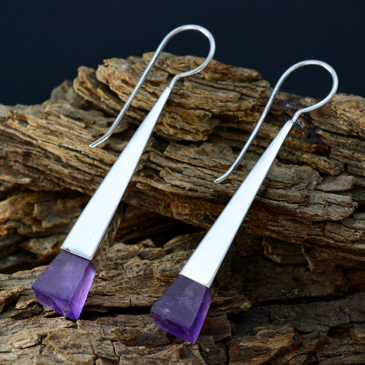 Amethyst-American-Zoey-Solitaire-Dangle-Purple-92.5-Silver-Earring