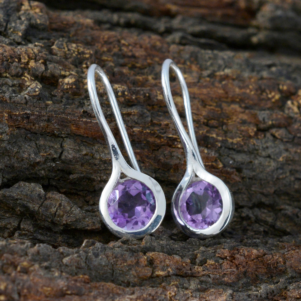 Amethyst-Lateinamerika-Hanna-Solitär-Ohrhänger-Lila-925-Sterling-Silber