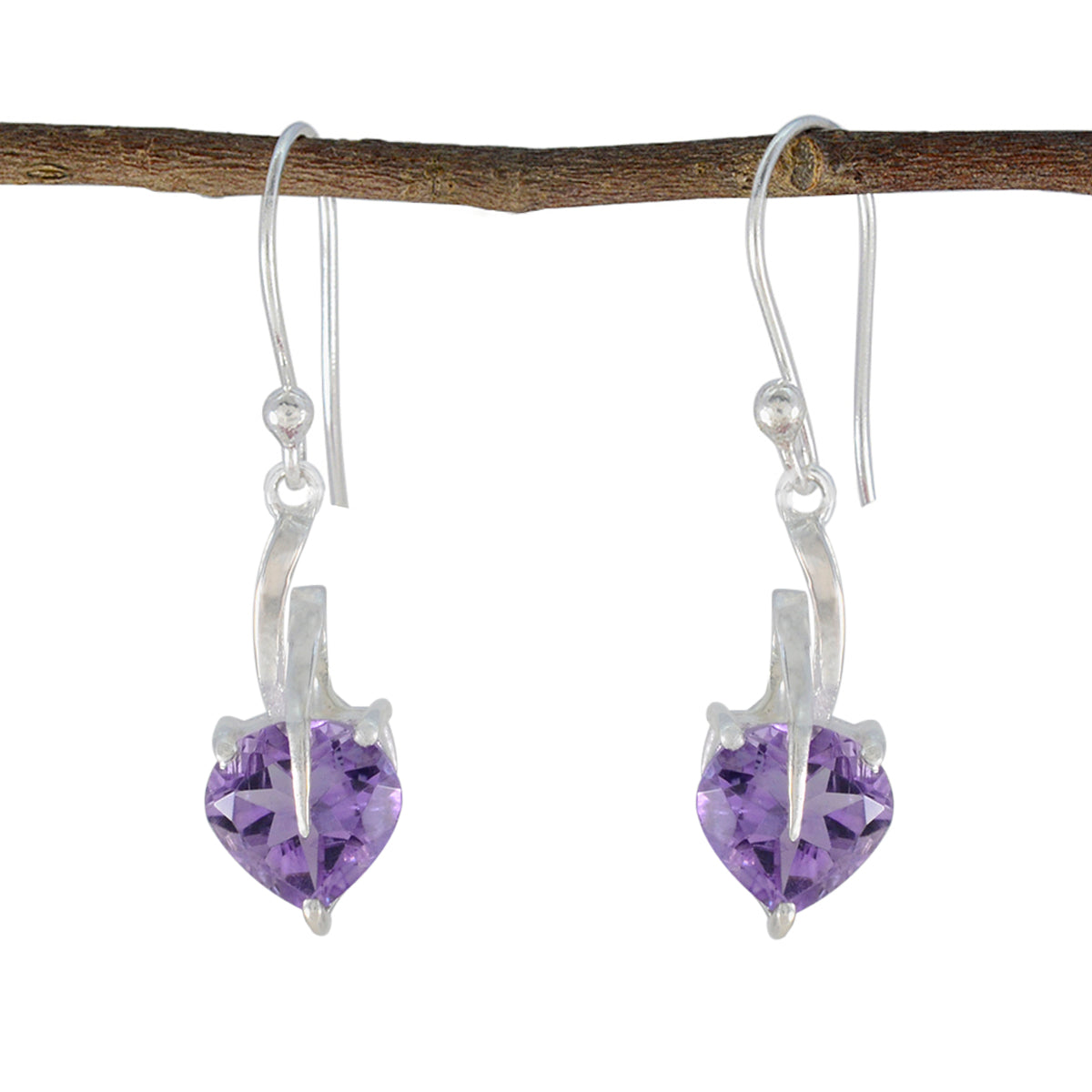 Amethyst-Spanish-Natalie-Solitaire-Dangle-Purple-Sterling-Silver-Earring Hoofdafbeelding