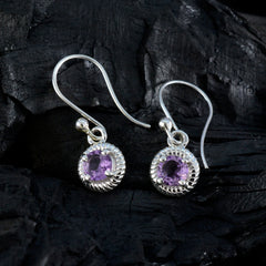 Amethyst-African-Nella-Solitaire-Ohrstecker-Lila-925-Sterling-Silber-Ohrring