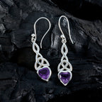 Amethyst-Moroccan-Nova-Solitaire-Dangle-Purple-925-Silver-Earring