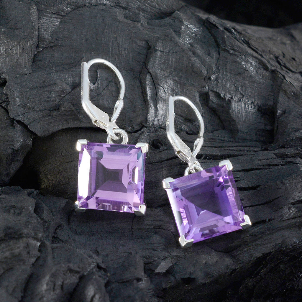 Amethyst-Moroccan-Ling-Solitaire-Dangle-Purple-Silver-Earring