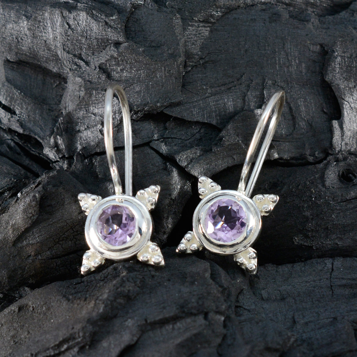 Amethyst-Korean-Penelope-Solitaire-Dangle-Purple-925-Sterling-Silver-Earring