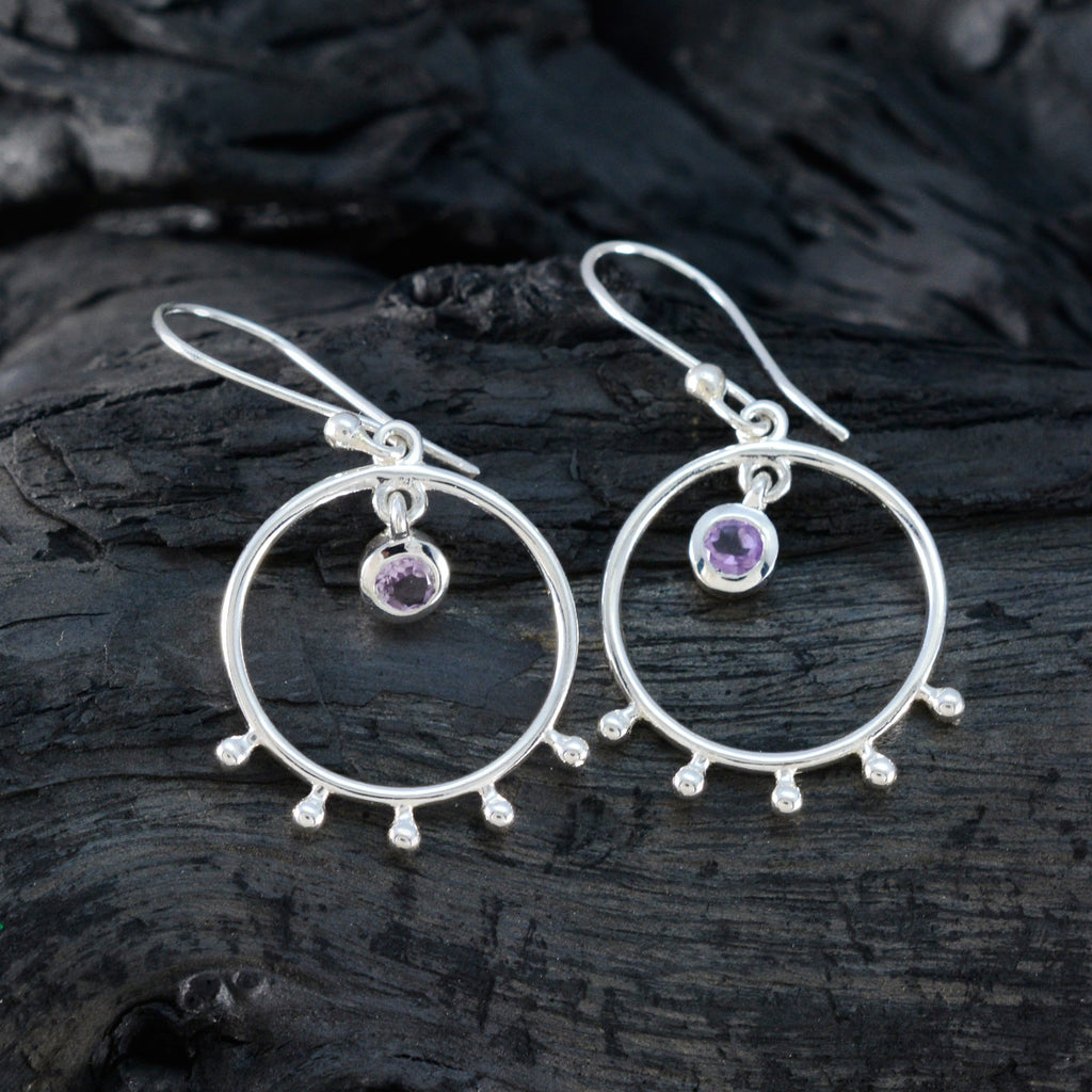 Amethyst-Japanese-Riley-Solitaire-Dangle-Purple-Silver-Earring