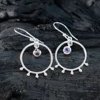 Amethyst-Japanese-Riley-Solitaire-Dangle-Purple-Silver-Earring