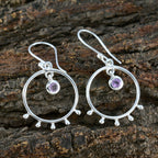 Amethyst-Japanese-Riley-Solitaire-Dangle-Purple-Silver-Earring