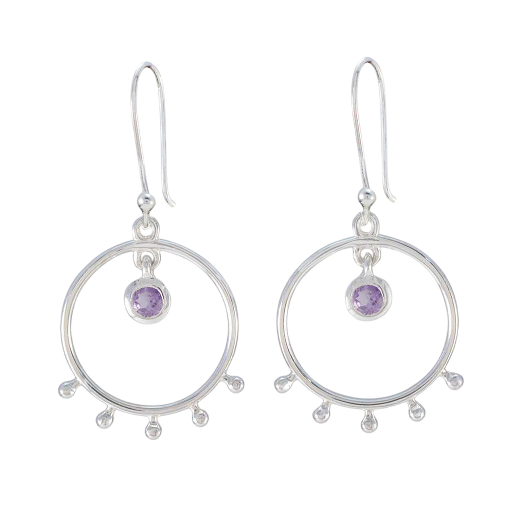 Amethyst-Japanese-Riley-Solitaire-Dangle-Purple-Silver-Earring