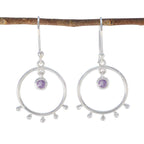 Amethyst-Japanese-Riley-Solitaire-Dangle-Purple-Silver-Earring
