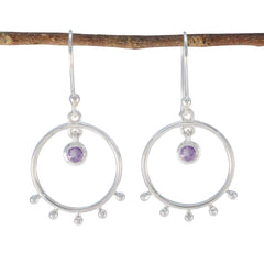Amethyst-Japanese-Riley-Solitaire-Dangle-Purple-Silver-Earring